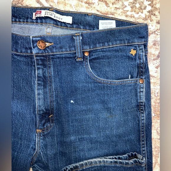 Wrangler Rooted Collection Texas Cotton Jeans 36x34 Straight Leg Slim Fit - Picture 5 of 10